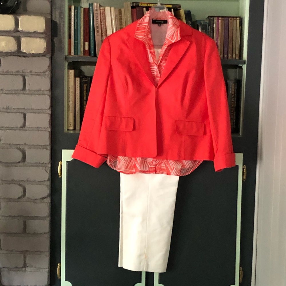 2 for$15 -JONESWEAR  Coral/White 3 pc Summer Suit
